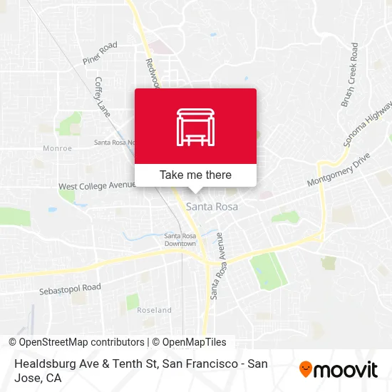 Healdsburg Ave & Tenth St map