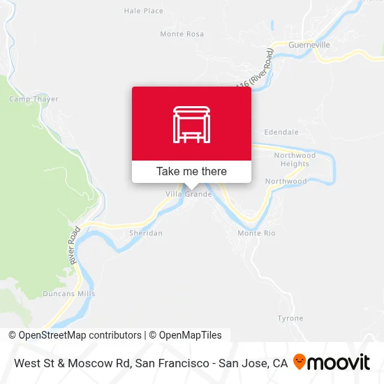 West St & Moscow Rd map
