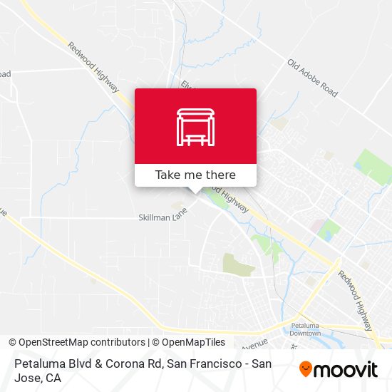 Petaluma Blvd & Corona Rd map