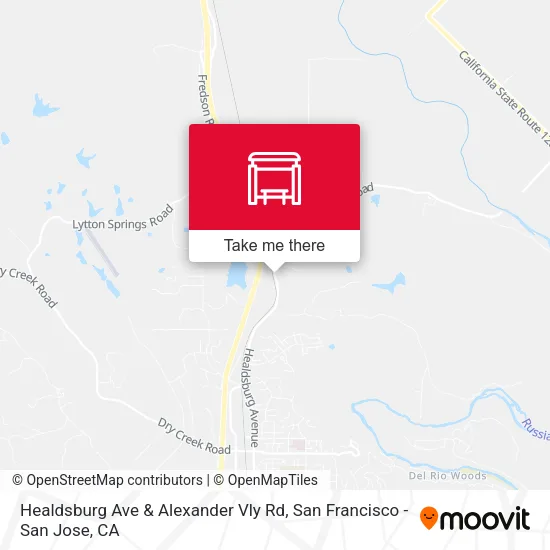 Healdsburg Ave & Alexander Vly Rd map