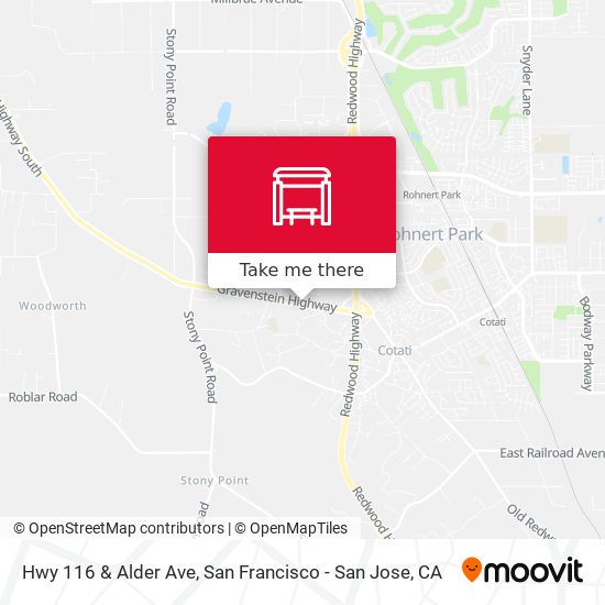 Hwy 116 & Alder Ave map