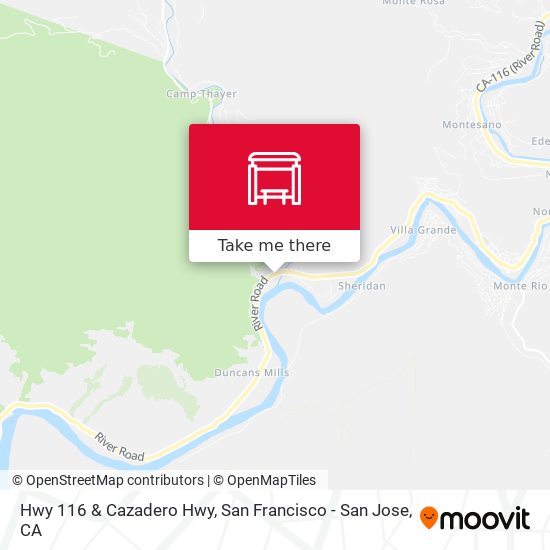 Hwy 116 & Cazadero Hwy map