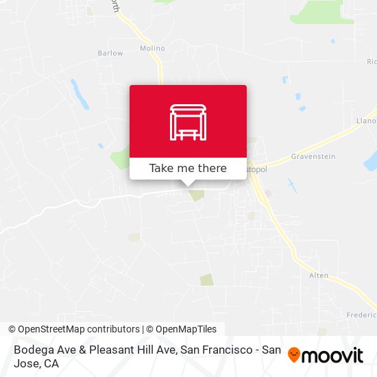 Bodega Ave & Pleasant Hill Ave map