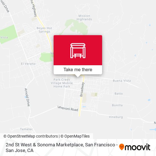 2nd St West & Sonoma Marketplace map