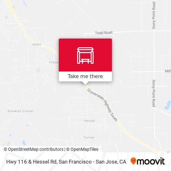 Hwy 116 & Hessel Rd map