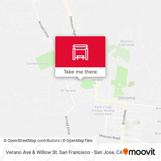 Verano Ave & Willow St map
