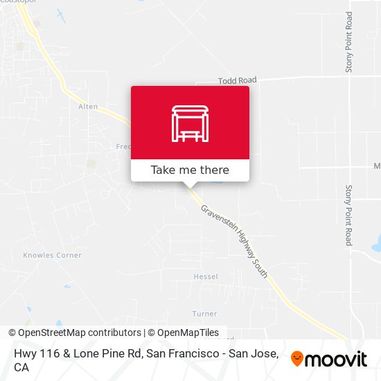 Hwy 116 & Lone Pine Rd map