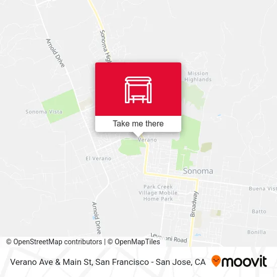 Verano Ave & Main St map