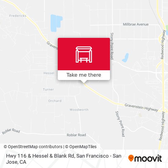 Hwy 116 & Hessel & Blank Rd map