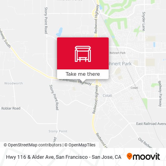 Hwy 116 & Alder Ave map