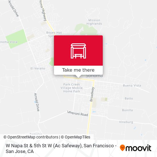 Mapa de W Napa St & 5th St W (Ac Safeway)