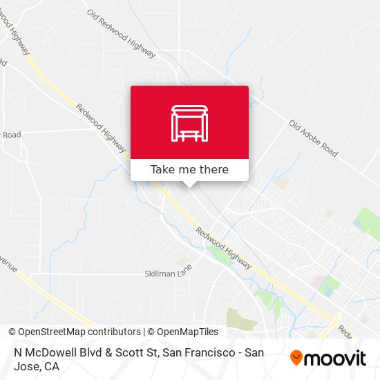 N McDowell Blvd & Scott St map