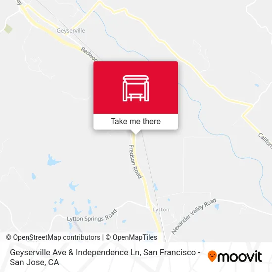 Geyserville Ave & Independence Ln map