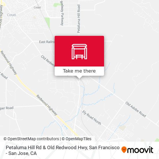 Petaluma Hill Rd & Old Redwood Hwy map