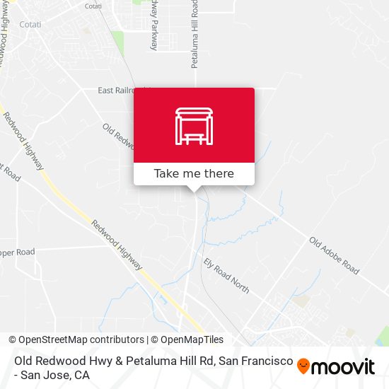 Old Redwood Hwy & Petaluma Hill Rd map
