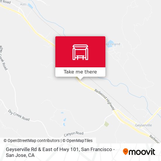 Mapa de Geyserville Rd & East of Hwy 101