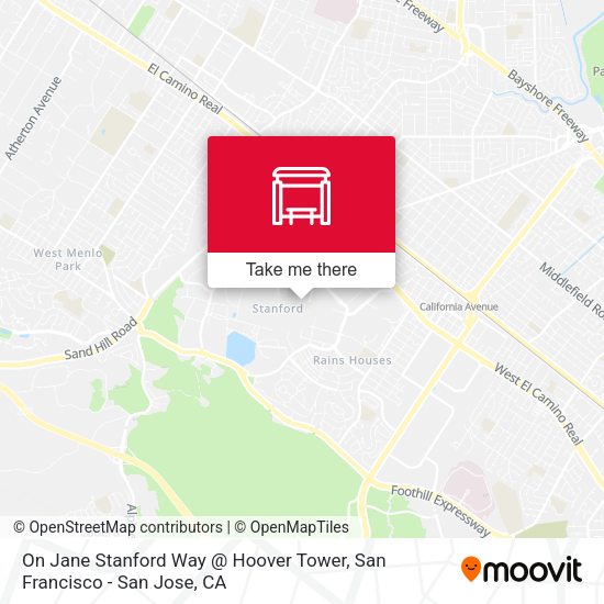 On Jane Stanford Way @ Hoover Tower map