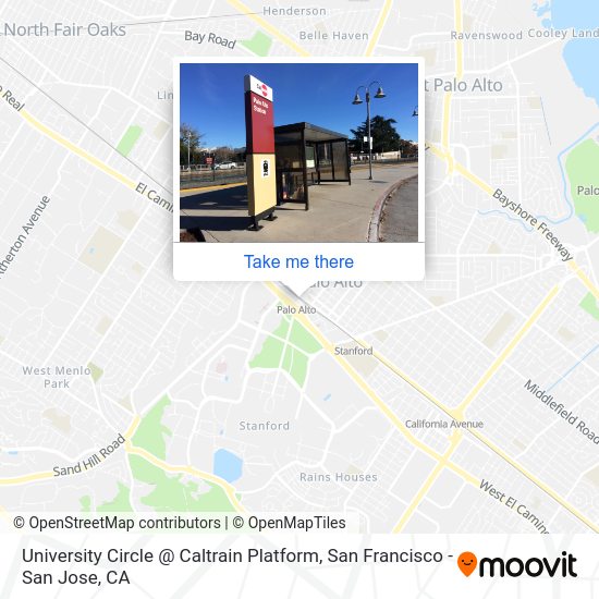 University Circle @ Caltrain Platform map