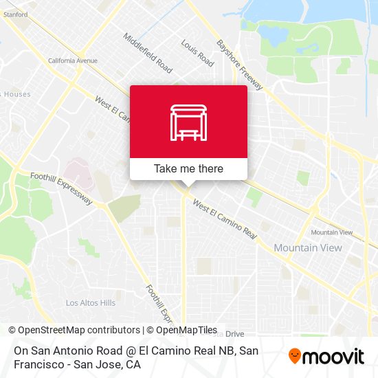 Mapa de On San Antonio Road @ El Camino Real NB