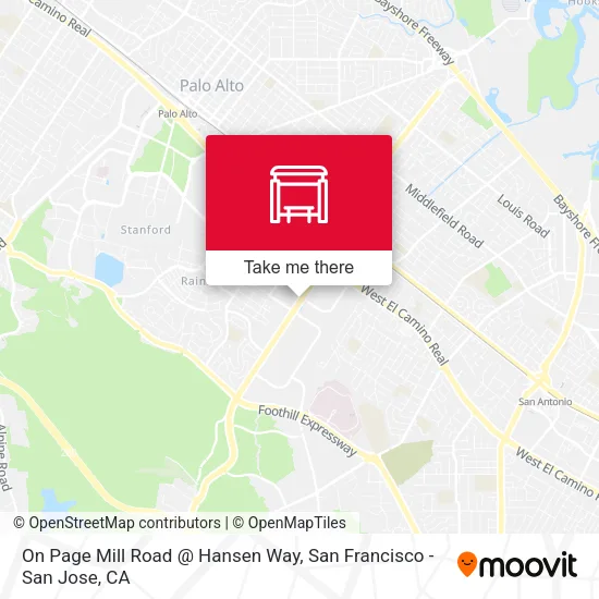 On Page Mill Road @ Hansen Way map