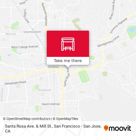 Santa Rosa Ave. & Mill St. map