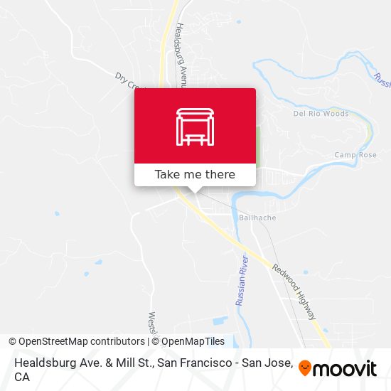 Healdsburg Ave. & Mill St. map