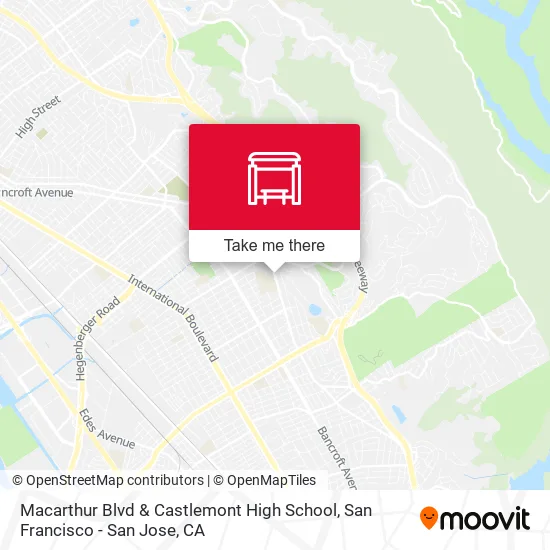 Macarthur Blvd & Castlemont High School map