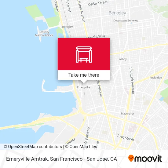 Mapa de Emeryville Amtrak