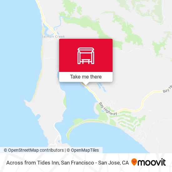 Across from Tides Inn map