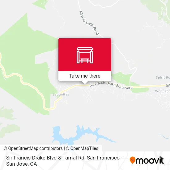 Sir Francis Drake Blvd & Tamal Rd map