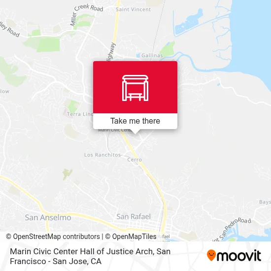 Marin Civic Center Hall of Justice Arch map