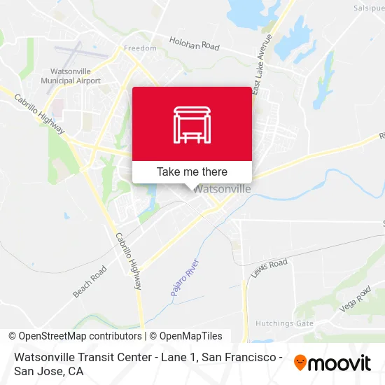 Watsonville Transit Center - Lane 1 map