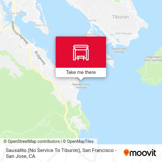 Sausalito (No Service To Tiburon) map