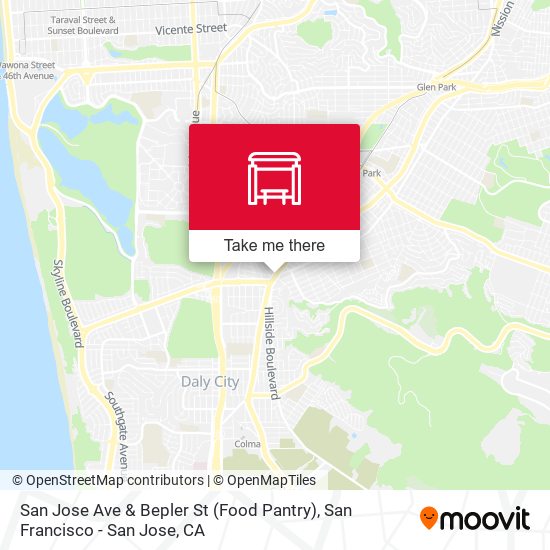 Mapa de San Jose Ave & Bepler St (Food Pantry)