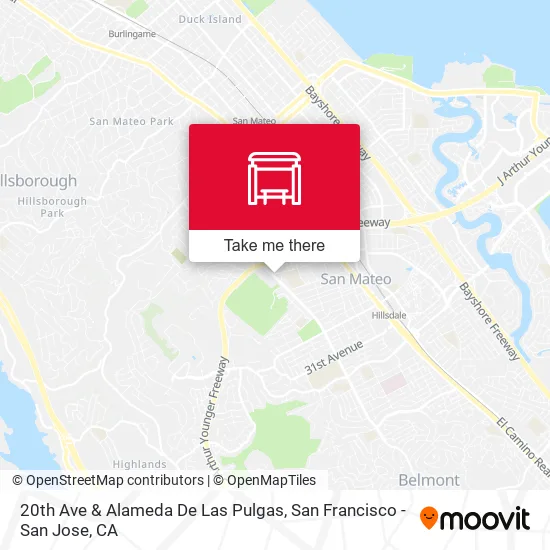 Mapa de 20th Ave & Alameda De Las Pulgas