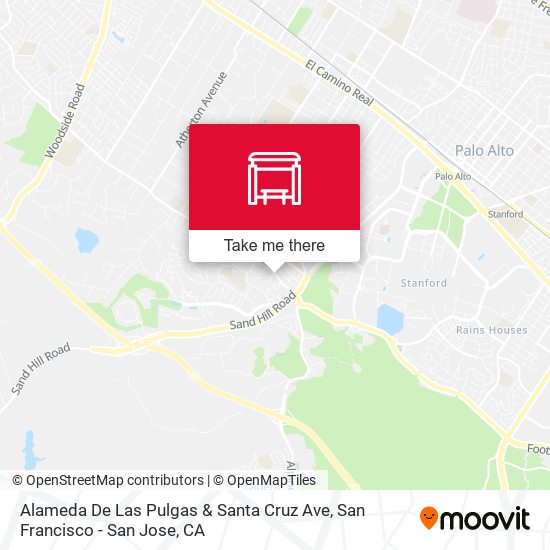 Alameda De Las Pulgas & Santa Cruz Ave map