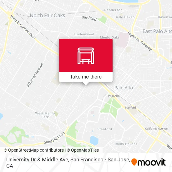 University Dr & Middle Ave map