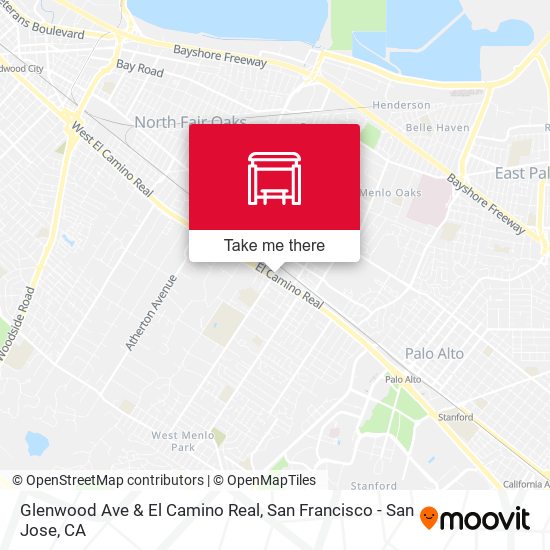 Glenwood Ave & El Camino Real map