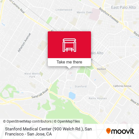 Mapa de Stanford Medical Center (900 Welch Rd.)