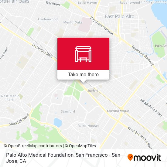 Palo Alto Medical Foundation map