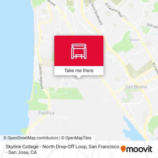 Skyline College - North Drop-Off Loop map