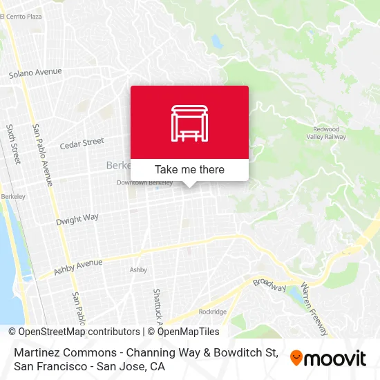 Martinez Commons - Channing Way & Bowditch St map