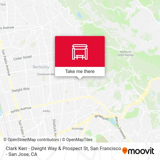 Clark Kerr - Dwight Way & Prospect St map