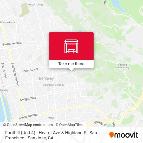 Foothill (Unit 4) - Hearst Ave & Highland Pl map