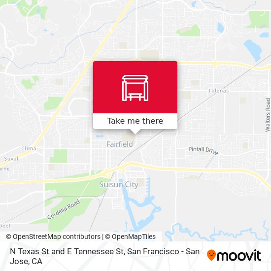 N Texas St and E Tennessee St map