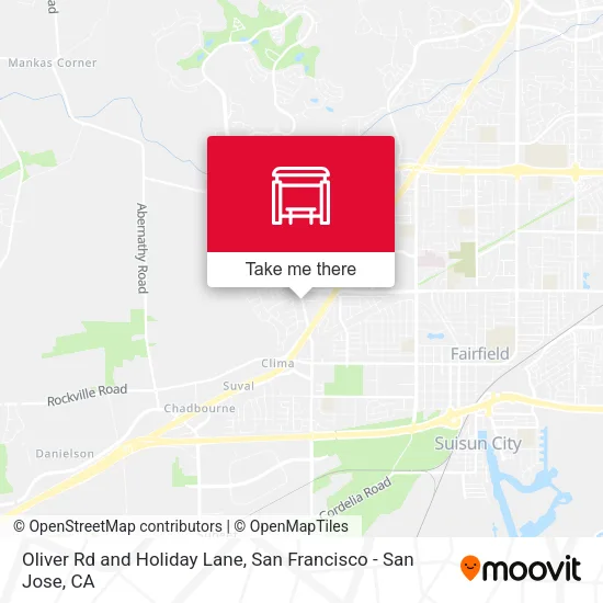 Oliver Rd and Holiday Lane map