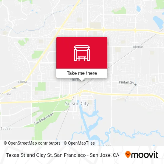 Texas St and Clay St map