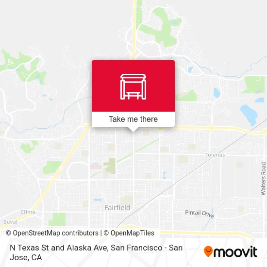 N Texas St and Alaska Ave map