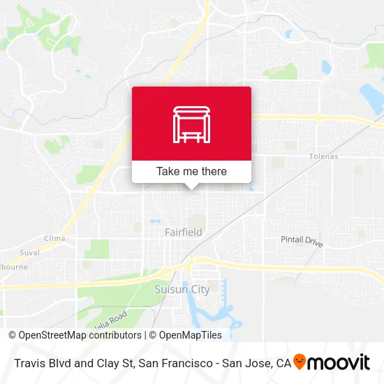 Travis Blvd and Clay St map
