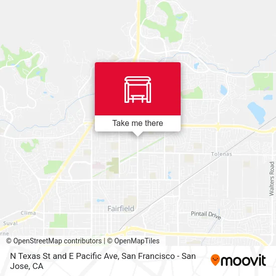 N Texas St and E Pacific Ave map